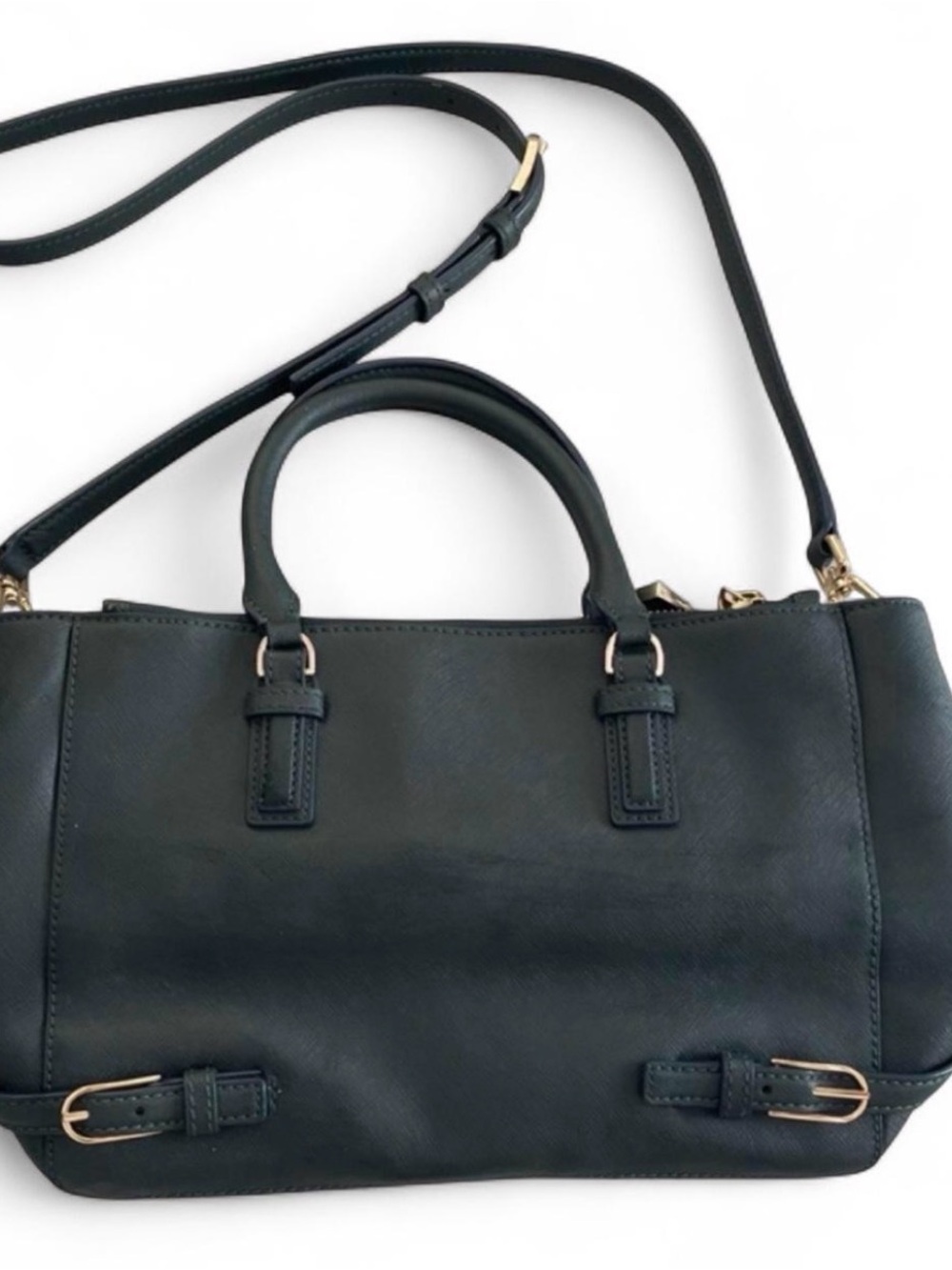 Tory Burch Dark Green Leather Satchel - Robinson - Picture 3 of 8